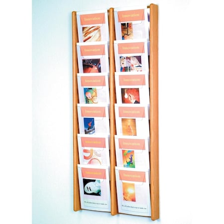 Wooden Mallet 6 x 2 in. Stance 12 Pocket Wall Display - Black & Light Oak AC48-12BK